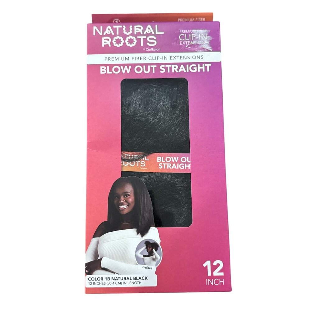 Curlkalon Blow Out Straight 12" Clip-In Natural Black Hair Extensions